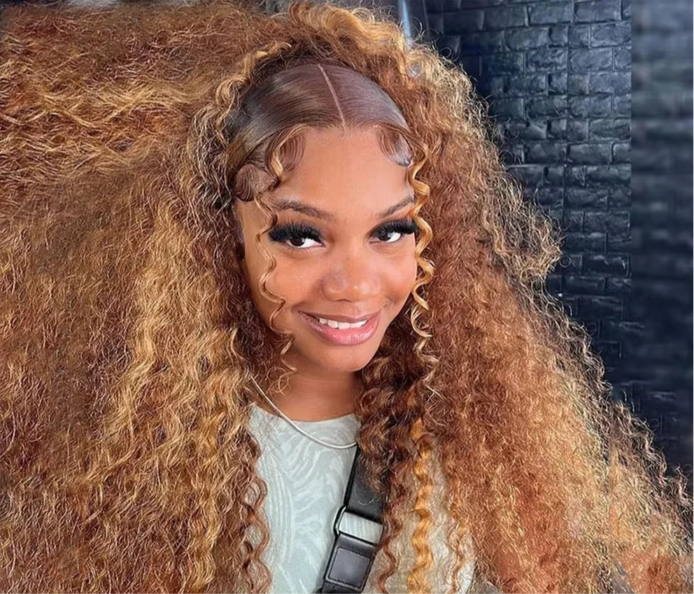 Highlight Wig Human Hair 13x6 HD Lace Frontal Human Hair Deep Wave Frontal Wigs Brazilian 13x4 Water Wave Curly Wigs For Women