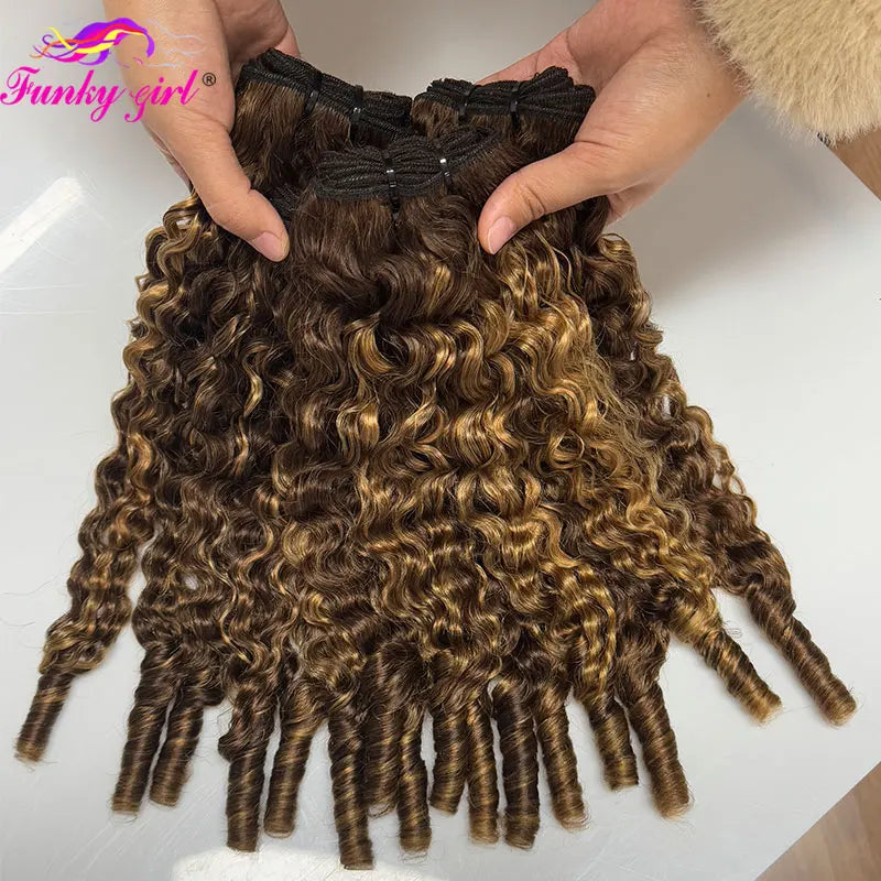 Highlight Curly Bundles 12A Burmese Curly Bundles 100% Human Hair Pixie Curls Raw Hair Bundles Unprocessed Human hair Deals Full