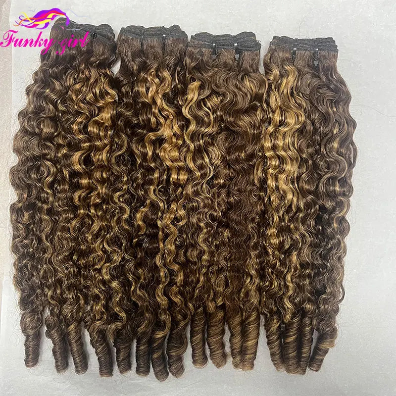 Highlight Curly Bundles 12A Burmese Curly Bundles 100% Human Hair Pixie Curls Raw Hair Bundles Unprocessed Human hair Deals Full
