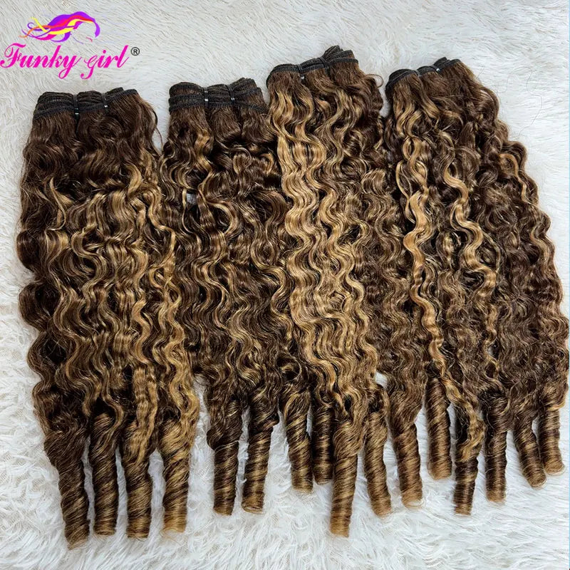 Highlight Curly Bundles 12A Burmese Curly Bundles 100% Human Hair Pixie Curls Raw Hair Bundles Unprocessed Human hair Deals Full