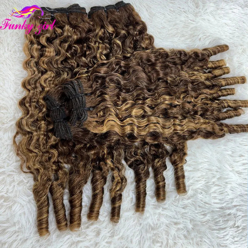 Highlight Curly Bundles 12A Burmese Curly Bundles 100% Human Hair Pixie Curls Raw Hair Bundles Unprocessed Human hair Deals Full