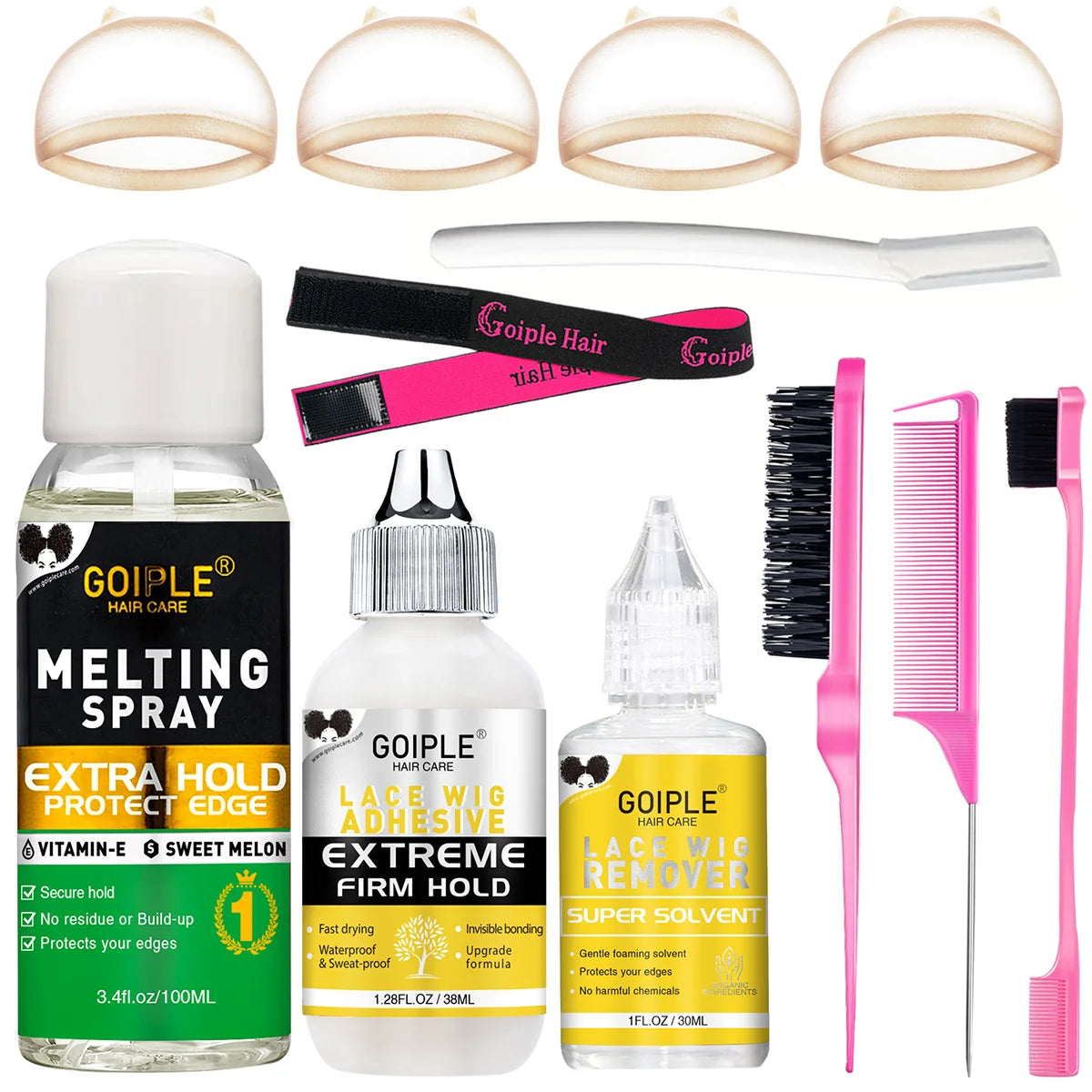 Waterproof Lace Glue Kit Glueless Lace Melting Spray Wig Adhesive Extra Hold For Lace Front Hair Glue Edge Control Wax Stick