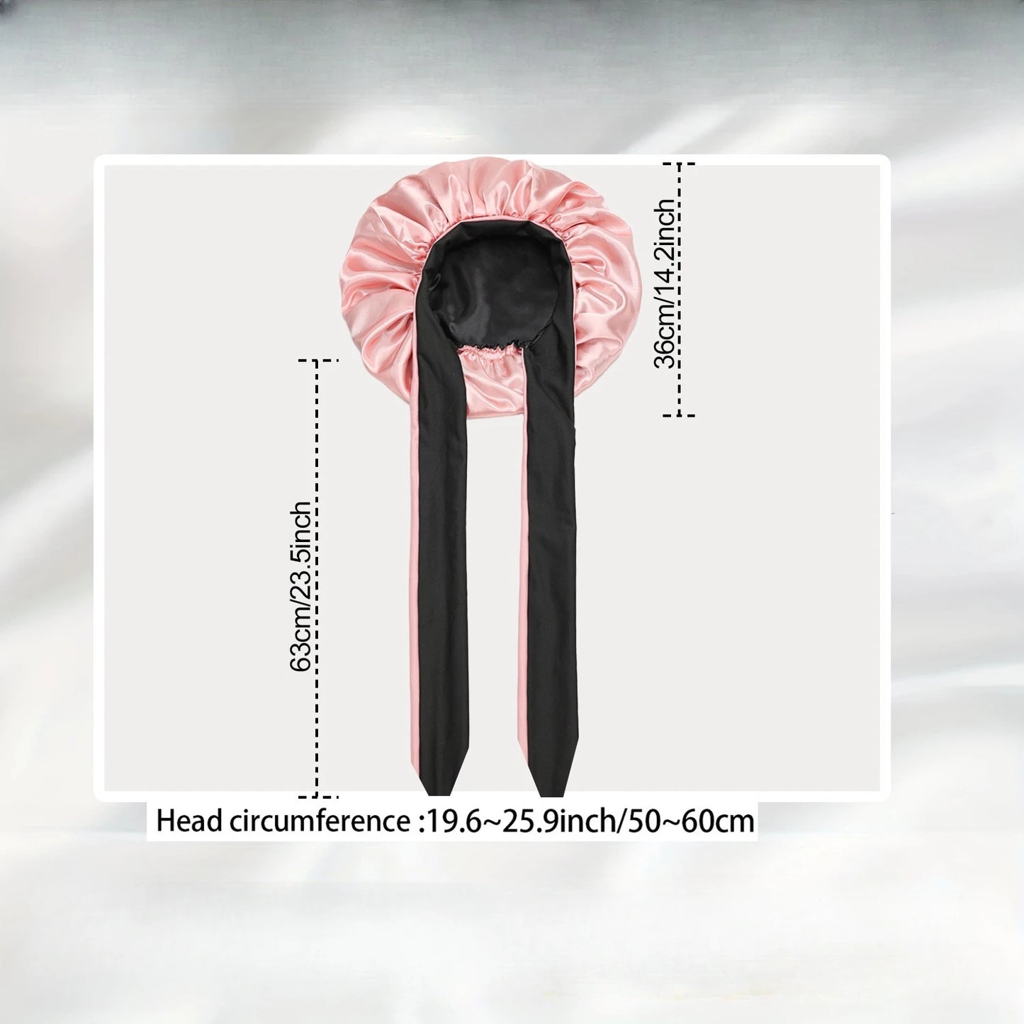 Women Double-layer Satin Sleep Cap Elastic Tie Band Cover Bonnet