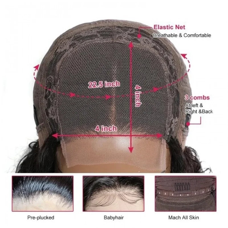 13x4 Body Wave Lace Front Wig Human Hair PrePlucked Brazilian Human Hair Lace Frontal Wigs For Women 4x4 Lace Closure Wig