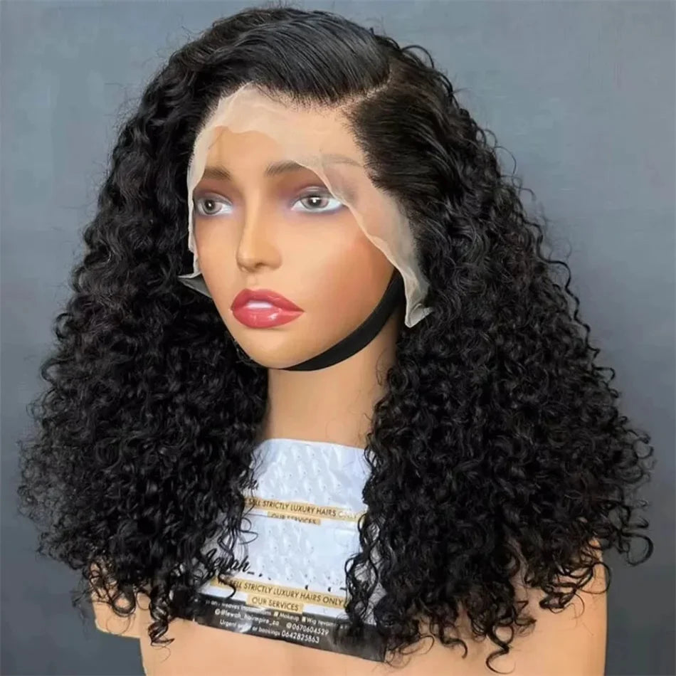 20Inch Vietnamese Hair 250 Density Kinky Curly Transparent 13x4 Lace Front Wig 13x6 Lace Frontal Human Hair Wigs Remy For Women