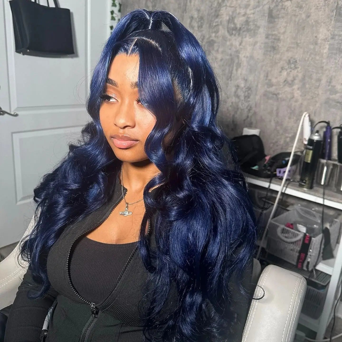 Midnight Blue lace front wigs human hair 13x4 13x6 Transparent Body Wave Lace Frontal Wig 36 inches Pre Plucked human hair wig