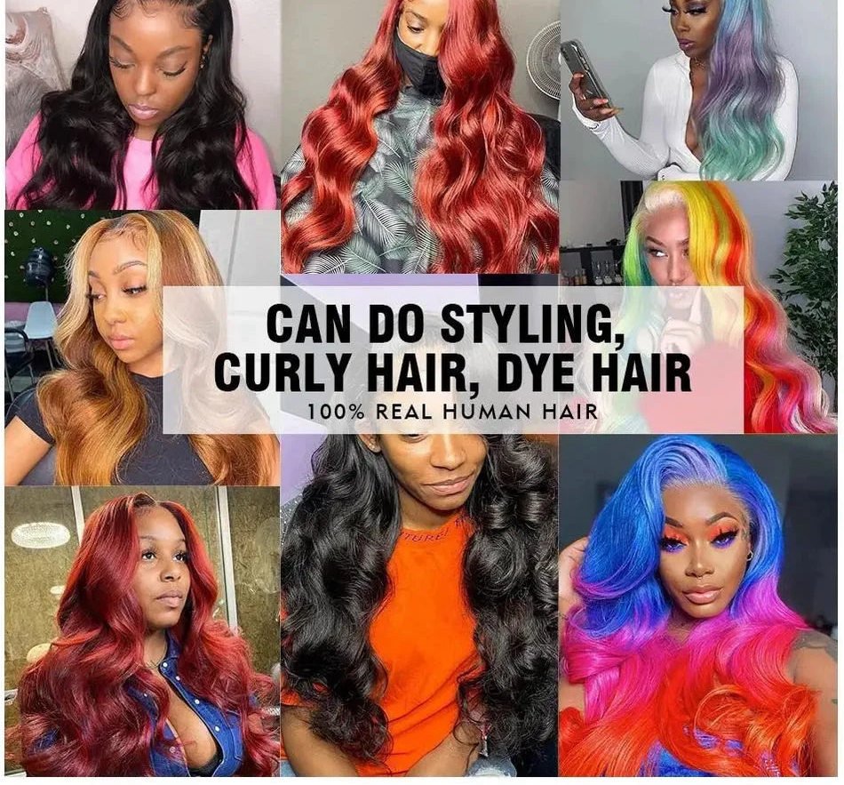 250% 30-36inch Body Wave 13x6 Hd Frontal Human Hair Pre-plucked Lace Brazilian Remy 13x4 Front Wig 4x4 Closure With Hd Full Lace