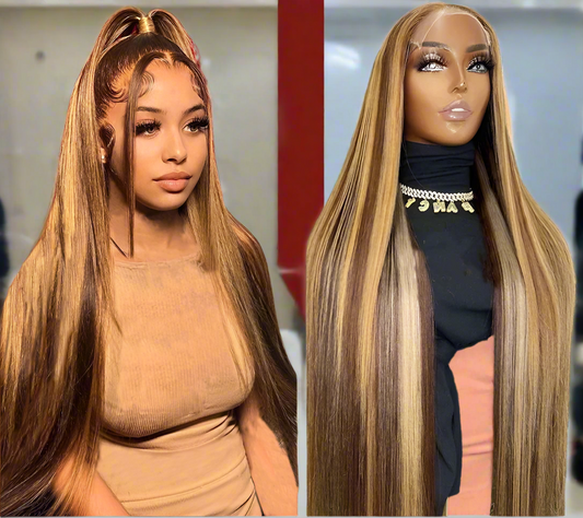 Highlight Wig 13x6 Hd Lace Frontal Wig Natural Hairline PrePlucked 30 Inch 13x4 Honey Blonde Straight Lace Front Wigs Human Hair