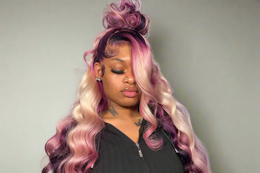 13x6 Ombre Purple 613 Color Body Wave Lace Front Human Hair Wigs 200% Brazilian Body Wave Transparent Lace Frontal Wigs For Women
