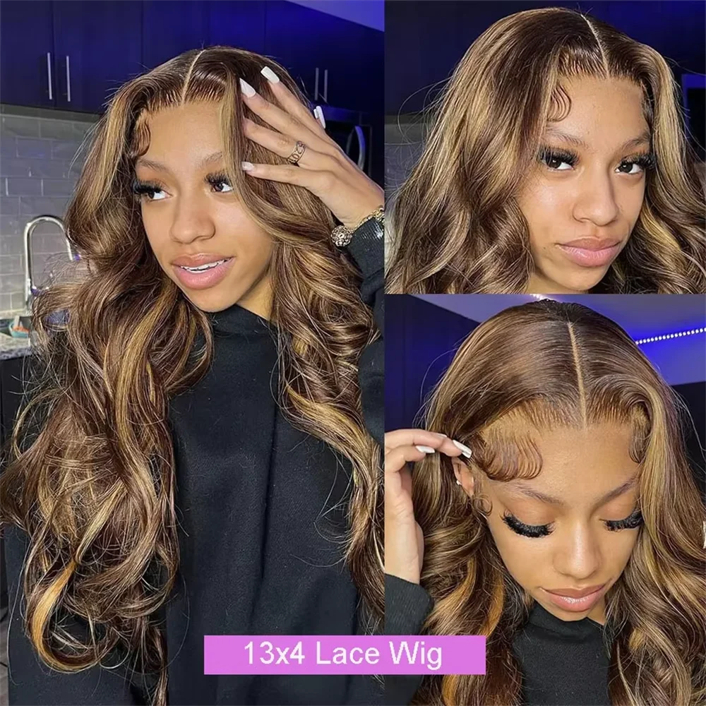 Highlight Wig Human Hair P427 Honey Blonde 13x4 Lace Front Human Hair Wigs Body Wave Lace Frontal Wig For Black Women Wigs