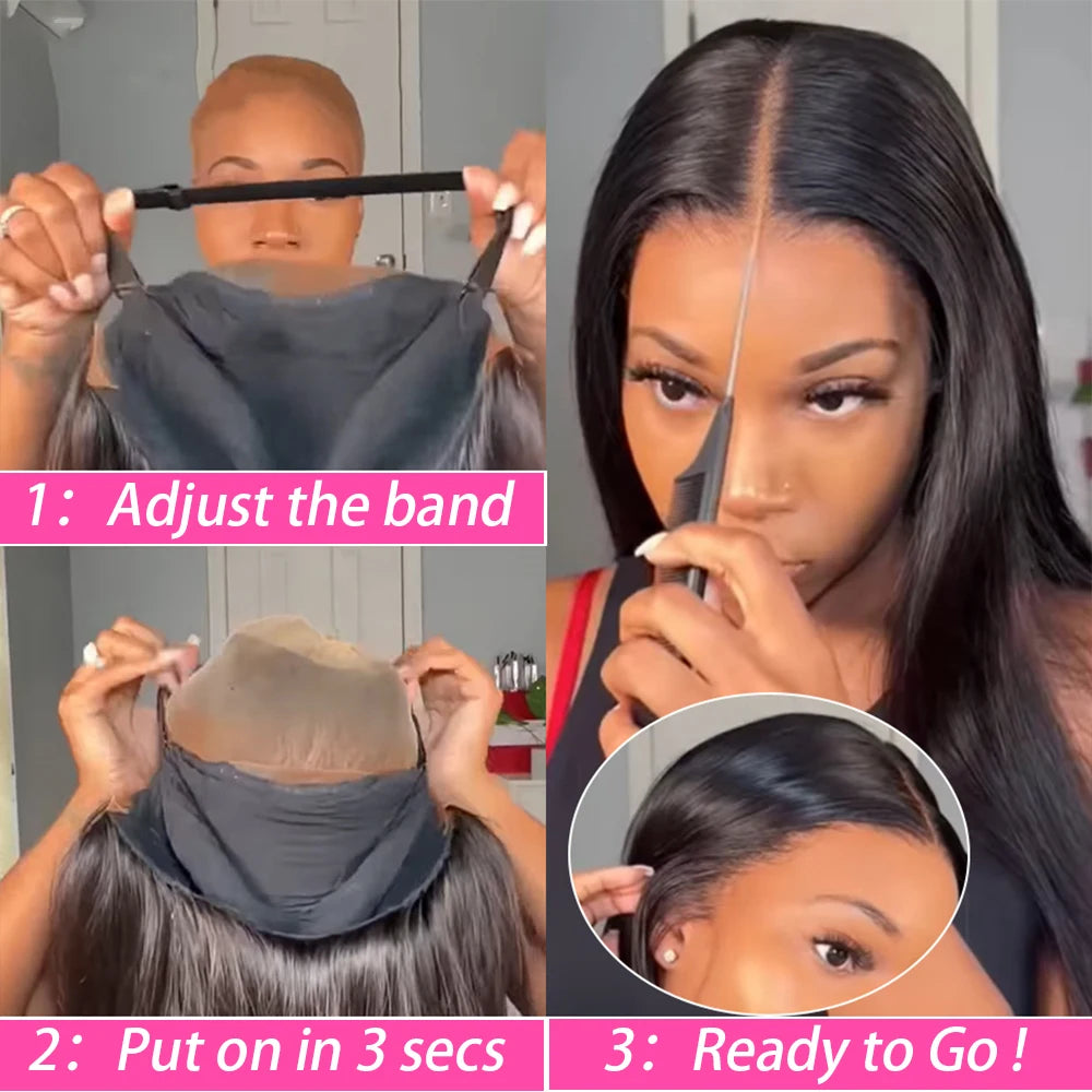 Bling 6X4 5X5 Glueless Wig Human Hair Wear and Go Straight Lace Closure Wig Human Hair 9X6 7X5 Pre Cut Lace Wigs for Women