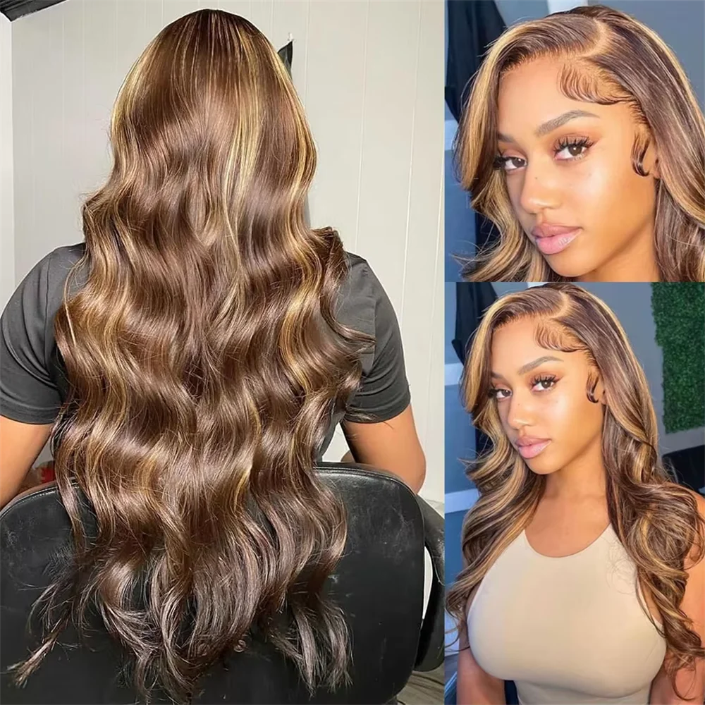 Highlight Wig Human Hair P427 Honey Blonde 13x4 Lace Front Human Hair Wigs Body Wave Lace Frontal Wig For Black Women Wigs