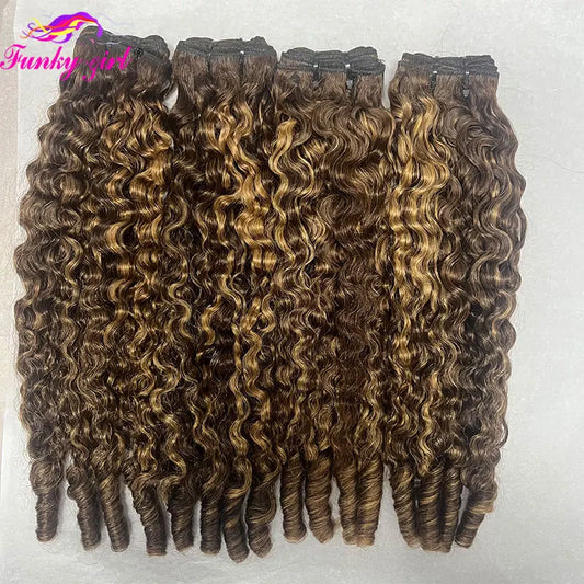 Highlight Curly Bundles 12A Burmese Curly Bundles 100% Human Hair Pixie Curls Raw Hair Bundles Unprocessed Human hair Deals Full