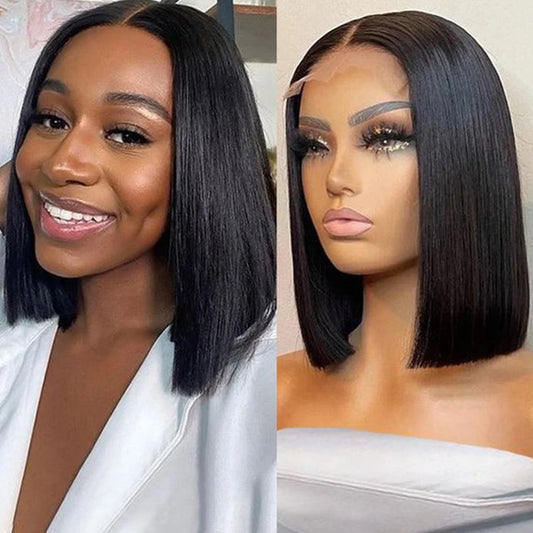 Human Hair Lace Frontal Wig Human Hair Wigs 100% Bob Wigs Straight Lace Front Wigs Human Hair Wigs