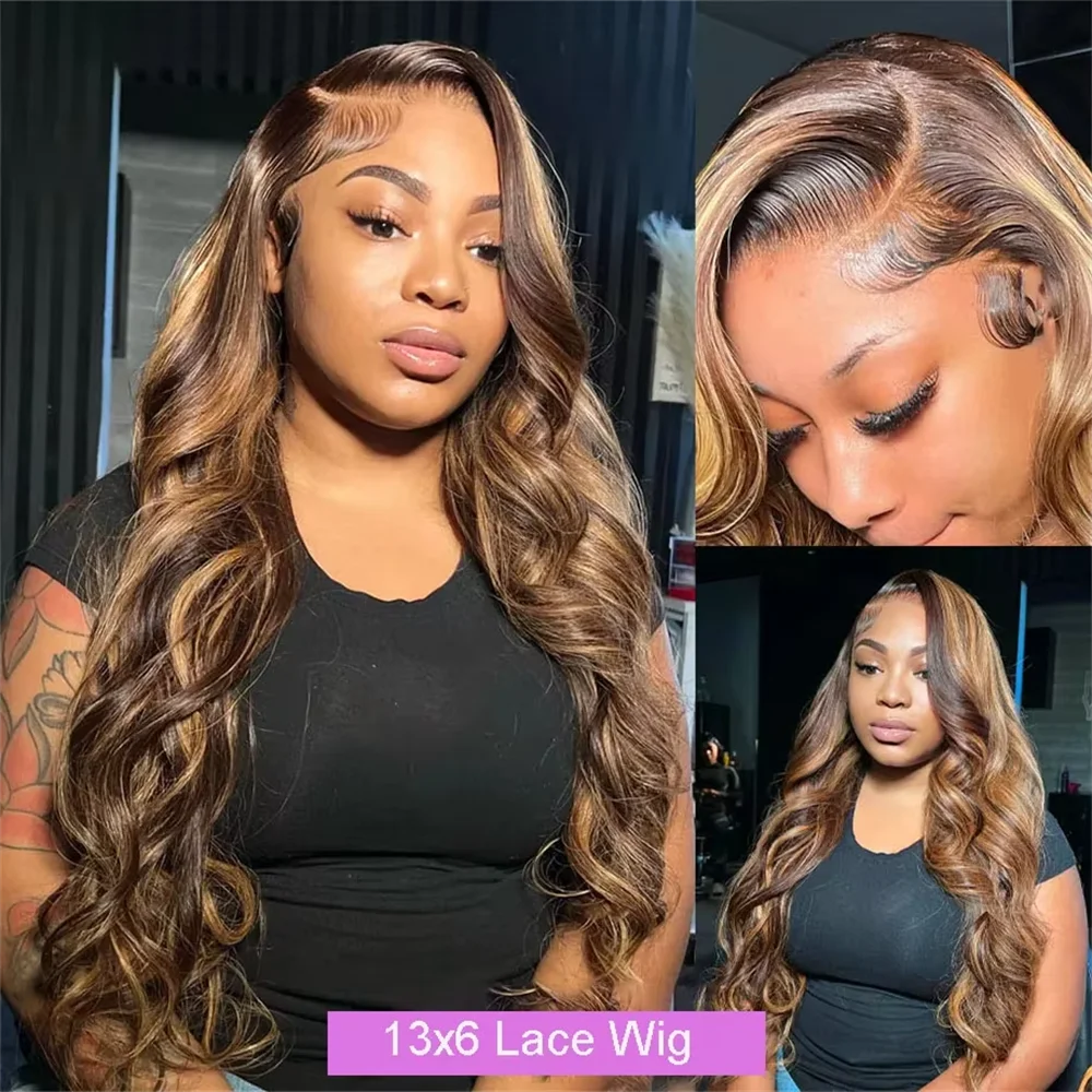 Highlight Wig Human Hair P427 Honey Blonde 13x4 Lace Front Human Hair Wigs Body Wave Lace Frontal Wig For Black Women Wigs