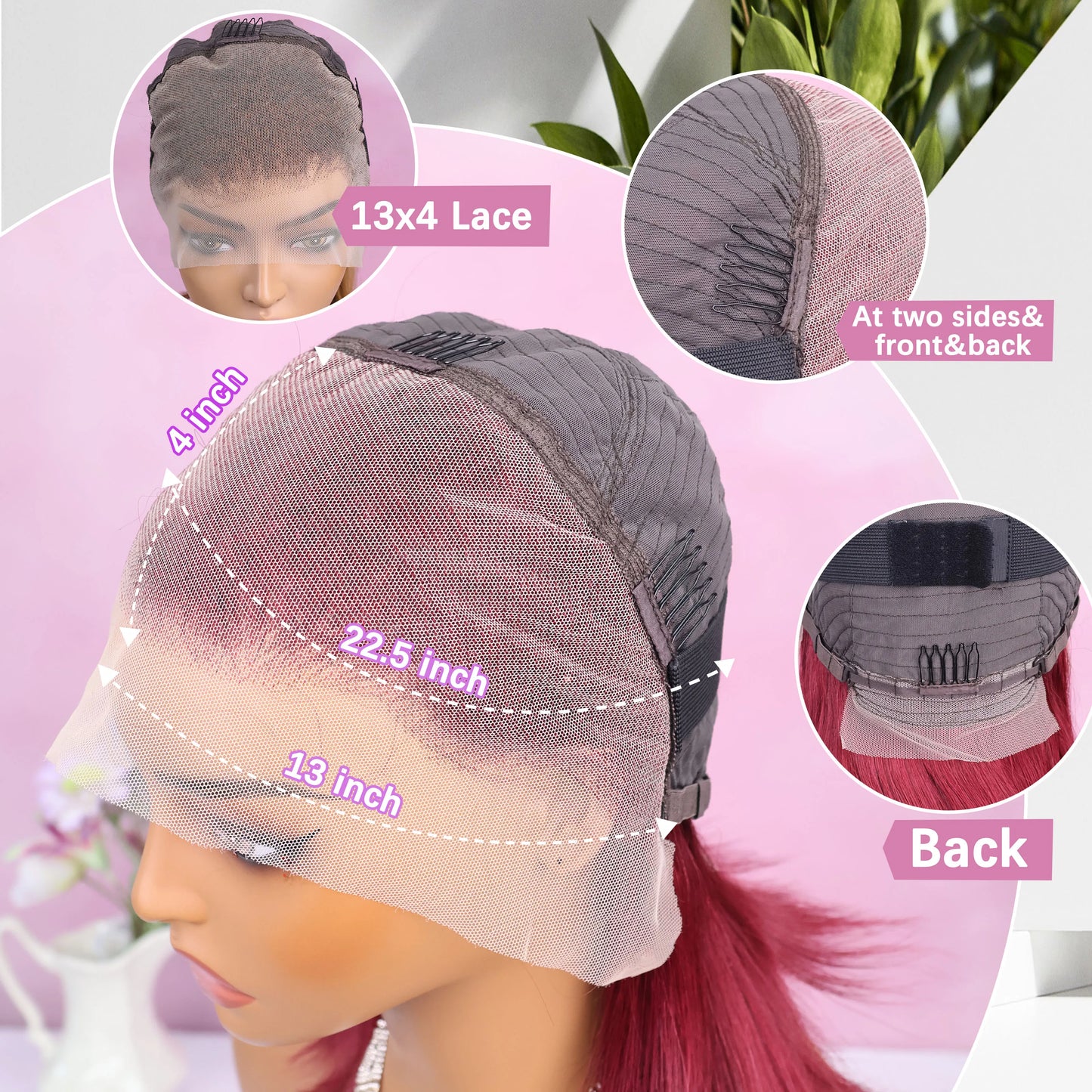 99J Burgundy 13x4 Short Lace Frontal Bob Wig Human Hair 100% Remy 16Inch Brazilian Transparent 200%Density Lace Wigs Pre Plucked