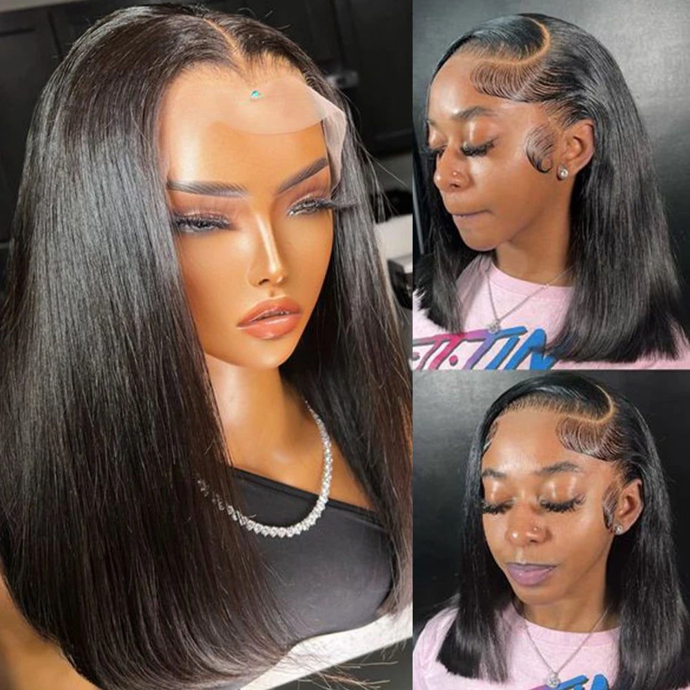 Human Hair Lace Frontal Wig Human Hair Wigs 100% Bob Wigs Straight Lace Front Wigs Human Hair Wigs