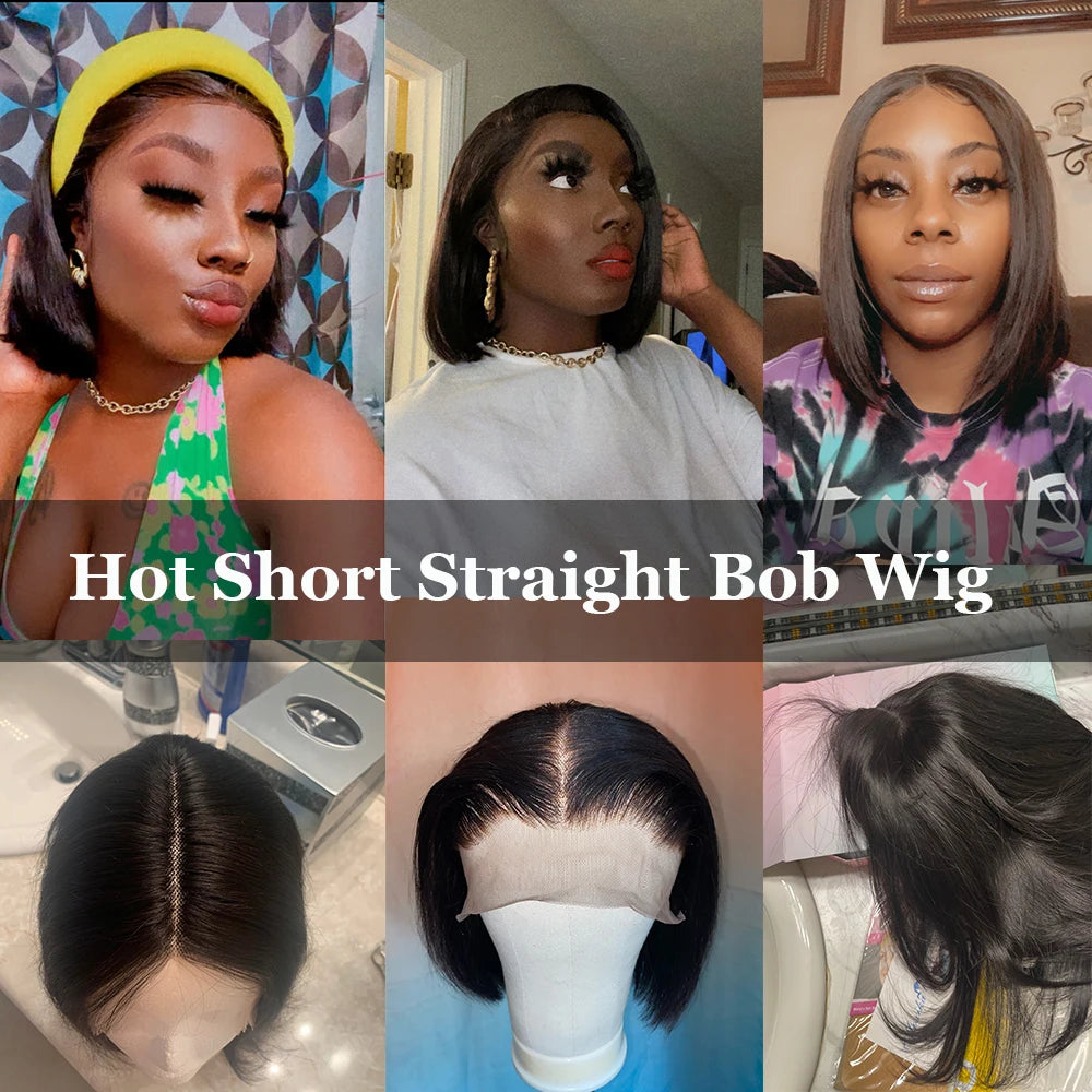 Human Hair Lace Frontal Wig Human Hair Wigs 100% Bob Wigs Straight Lace Front Wigs Human Hair Wigs